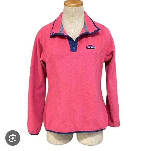 EXCELLENT CONDITION WOMEN’S SIZE XS PINK PATAGONIA FLEECE 1/4 SNAP PULLOVER - Picture 1 of 6